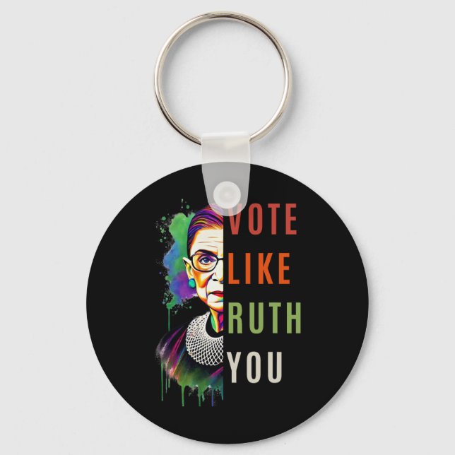 Like Ruth Sent You Colourful Feminist Art  Key Ring (Front)