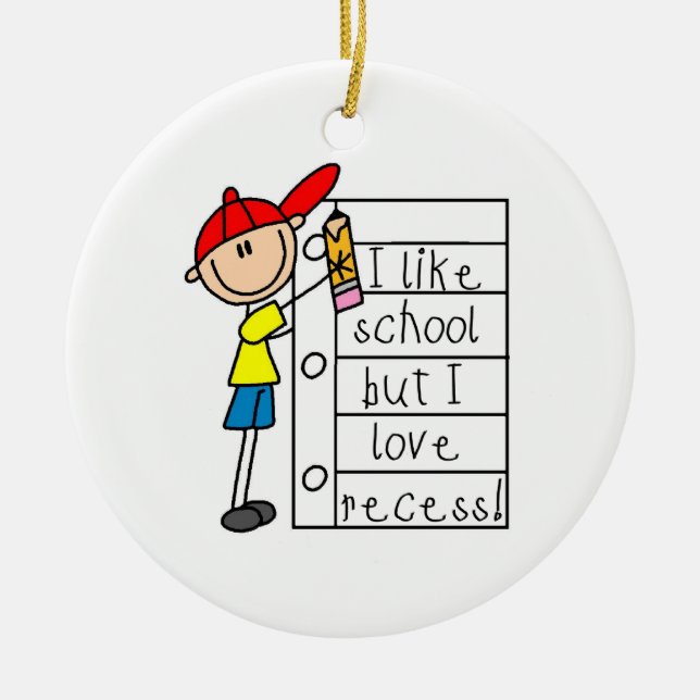 Like School Love Recess Ceramic Tree Decoration (Front)