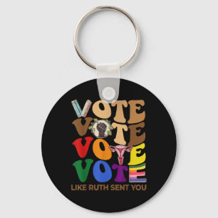 Like Sent Ruthh You Groovy Uterus Feminist Lgbt Pr Key Ring