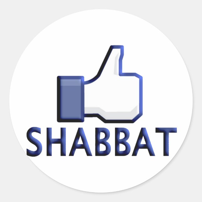 Like Shabbat Classic Round Sticker (Front)