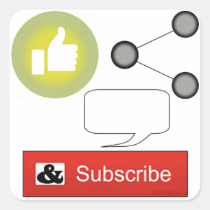 Like, Share, Comment and Subscribe Square Sticker