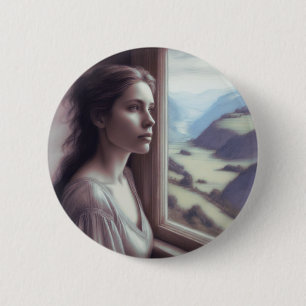 'Like Some Bold Seer in a Trance' 6 Cm Round Badge