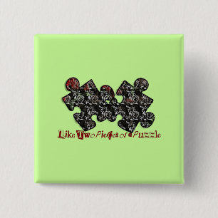 Like Two Pieces of a Puzzle 15 Cm Square Badge