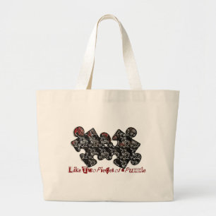 Like Two Pieces of a Puzzle Large Tote Bag