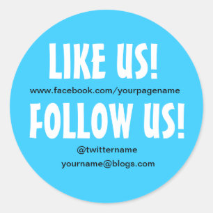 Like us Follow us custom Social Media sticker