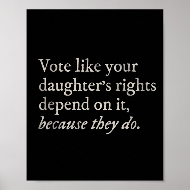 Like Your Daughter's Rights Depend On It Feminist  Poster (Front)