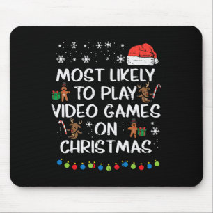 Likely Play Video Games Christmas Xmas Family Boys Mouse Pad