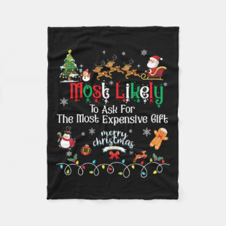 Likely To Ask For The Most Expensive Crew Christma Fleece Blanket