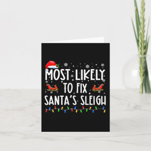 Likely To Fix Santa Sleigh Christmas Believe Santa Card