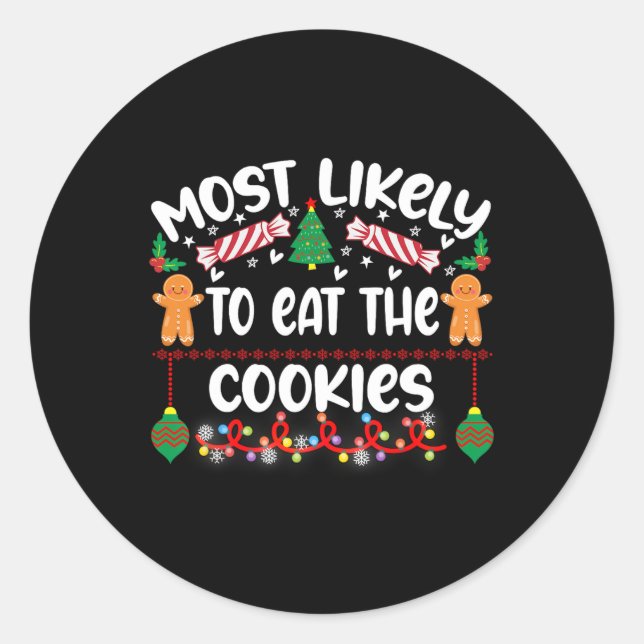 Likely To Hate This Xmas Pyjamas Family Christmas  Classic Round Sticker (Front)