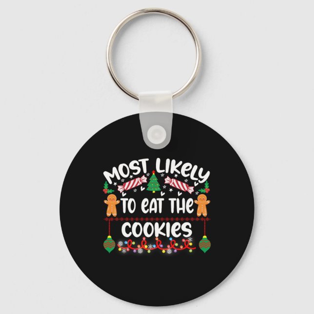 Likely To Hate This Xmas Pyjamas Family Christmas  Key Ring (Front)