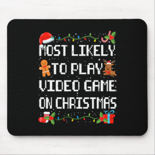 Likely To Play Video Game Family Matching Christma Mouse Pad