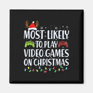 Likely To Play Video Game On Christmas Santa Gamin Magnet