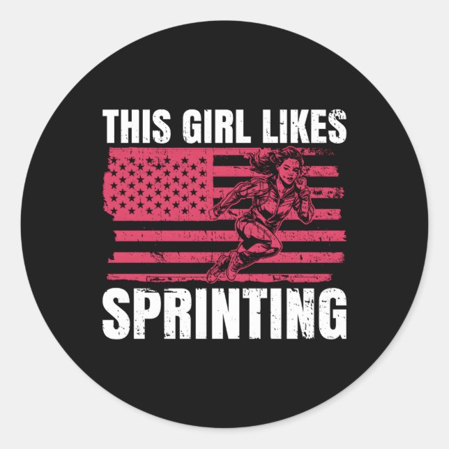 Likes Sprinting Athletics Hobby Sprinter Classic Round Sticker (Front)