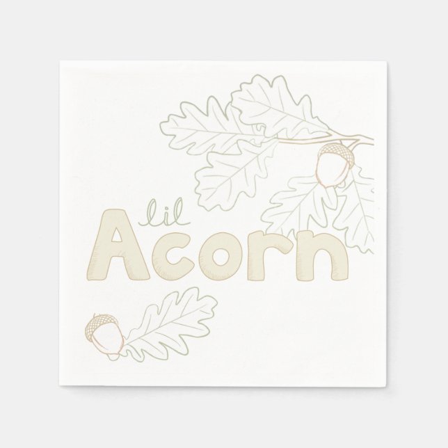 Lil Acorn Sketch Baby Shower  Napkin (Front)