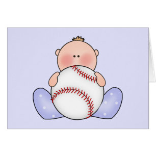 Lil Baseball Baby Boy Blank Card