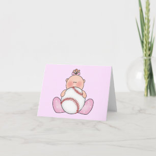 Lil Baseball Baby Girl Card