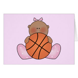 Lil Basketball Baby Girl - Ethnic Blank Card