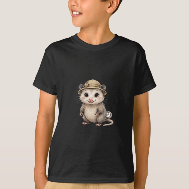 Lil' Bayou Explorers Opossum Explorer Hat Tee (Front)
