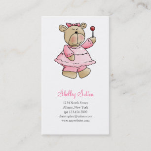 Lil' Bears · Baby Girl Pink Dress Business Card