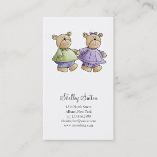 Lil' Bears · Baby Twins Green & Purple Business Card