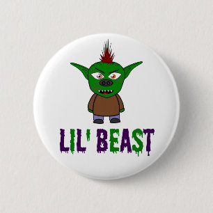 Lil' Beast Dripping Font Goblin Halloween Button