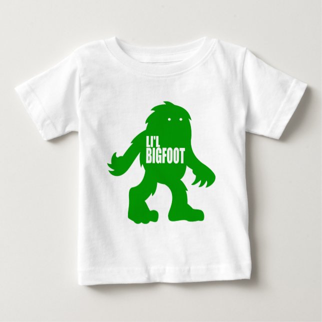 LI'L BIGFOOT Adorable Logo - Cute Green Sasquatch Baby T-Shirt (Front)