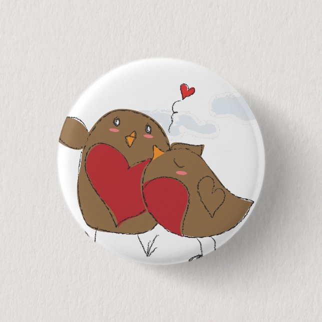 Lil birdie smooch 3 cm round badge (Front)