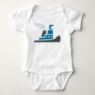 Lil Blue Tugboat Baby One-Piece Bodysuit