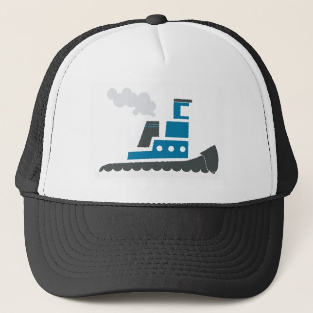 Lil Blue Tugboat Trucker Hat (Front)