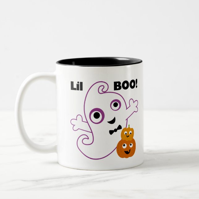 Lil BOO Halloween Two-Tone Coffee Mug (Left)