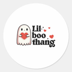Lil Boo Thang Valentine Cute Hearts Ghost Valentin Classic Round Sticker