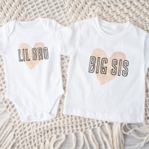 LIL BRO Blush Heart Siblings Matching Family