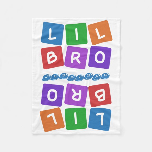 Lil Bro custom name fleece blanket (Front)