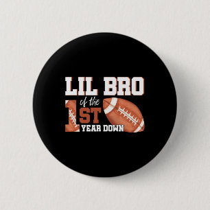 Lil Bro Of The 1 Year Old Birthday Football 1st Ye 6 Cm Round Badge