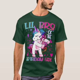 Lil Bro of the Birthday Girl Flossing Unicorn Litt T-Shirt