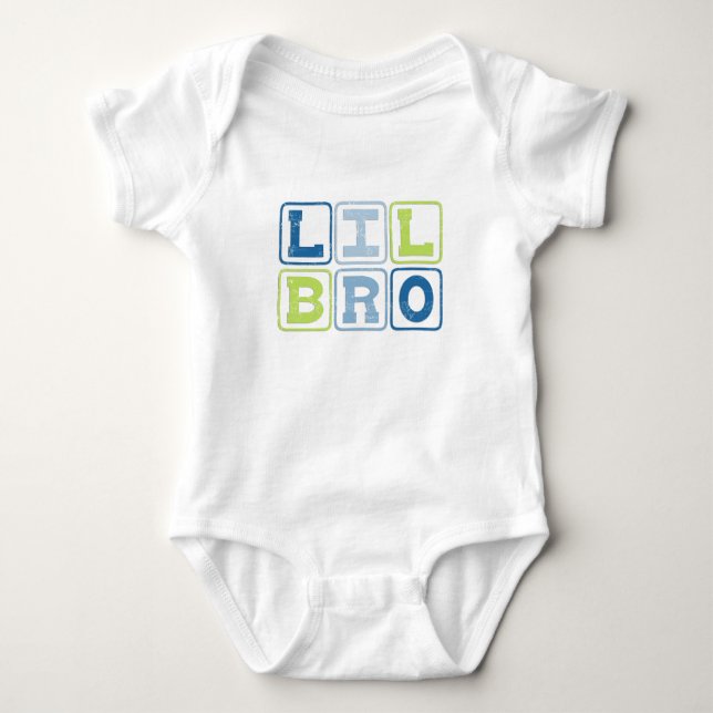 LIL BRO OUTLINE BLOCKS BABY BODYSUIT (Front)