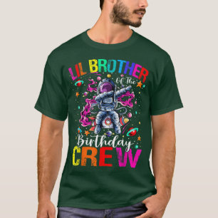 Lil Brother Birthday Crew Astronaut Space Planets  T-Shirt