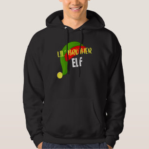 Lil Brother Elf Matching Family Group Christmas Pa Hoodie