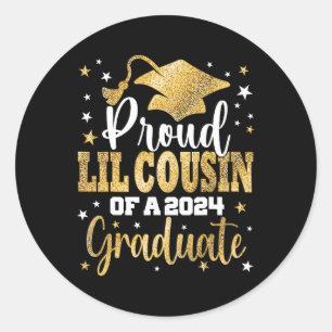 Lil Cousin Of A 2024 Graduate Cl Senior Graduation Classic Round Sticker