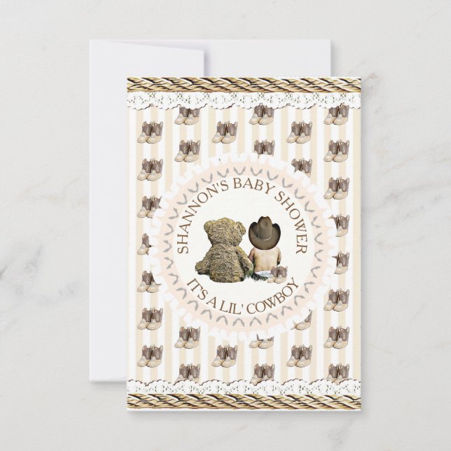 Lil' Cowboy boy Country and Western Baby Shower Invitation (Front)
