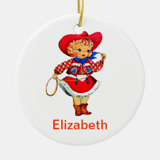 Lil Cowgirl (Customisable) Birth Ornament