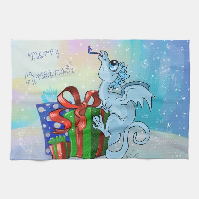lil' Dragon Snowflake Tea Towel (Horizontal)