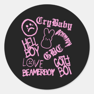 Lil Emo Rap Goth Peep Hip Hop Tattoo Classic Round Sticker