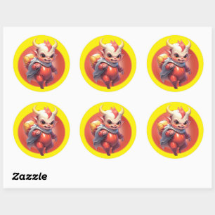 Lil Fire Imp Classic Round Sticker