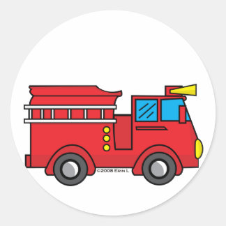 Lil Fire Truck Classic Round Sticker
