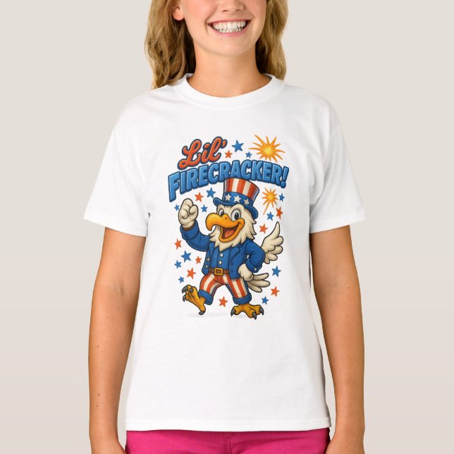  Lil’ Firecracker Freedom Classical Eagle T-Shirt (Front)