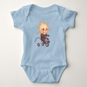 "Lil’ Flame Rider – Cute Skeleton on Trike" Baby Bodysuit