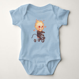 "Lil’ Flame Rider – Cute Skeleton on Trike" Baby Bodysuit