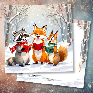 Lil Forest Critters   Personalized Christmas Holiday Card